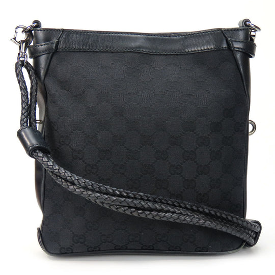 GUCCI Shoulder Bag 109097 GG canvas, leather black Women Used Authentic