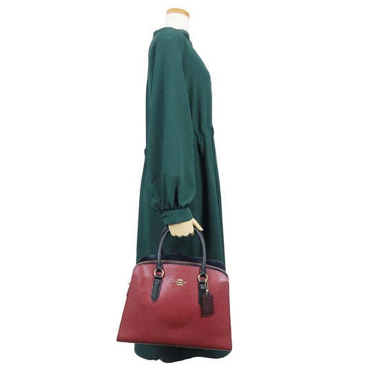COACH Handbag 76089 leather wine-red Channing Carryall Women Used Authentic