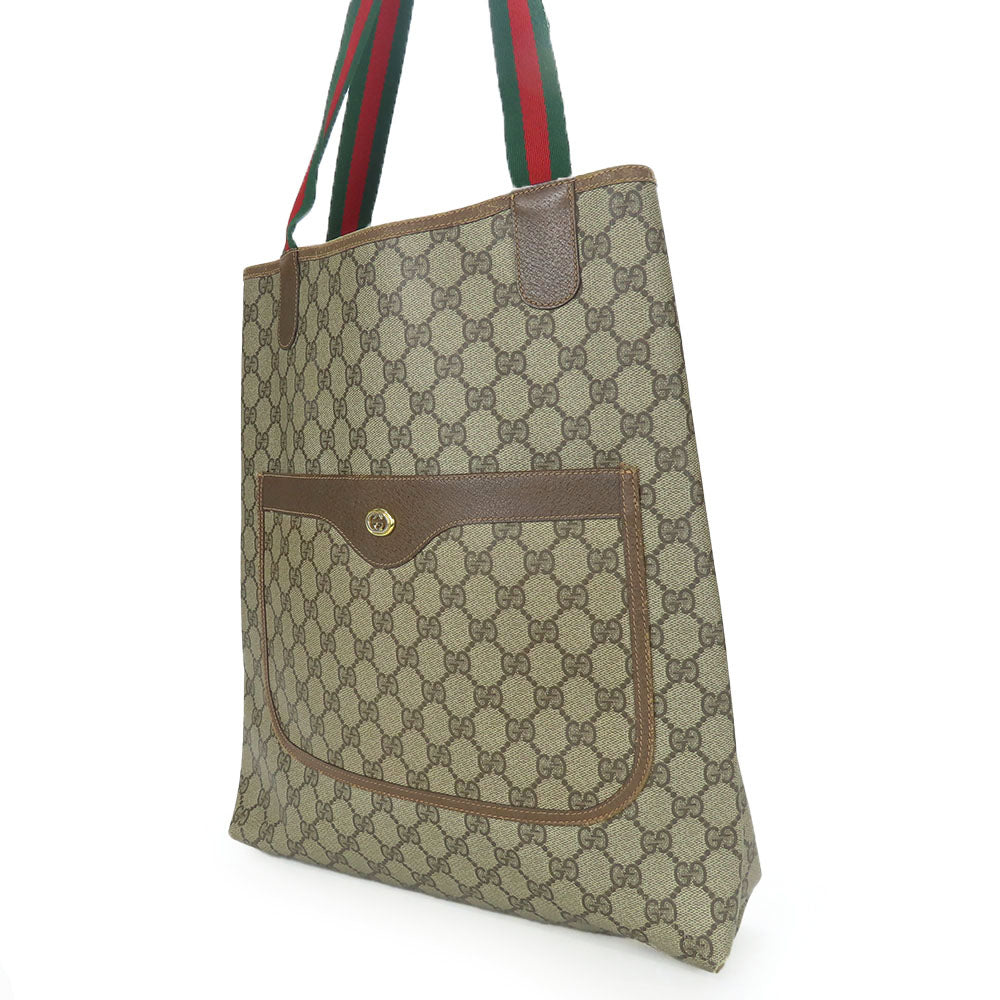 GUCCI Tote Bag 89.02.003 GG Supreme Canvas beige Sherry line unisex(Unisex) Used Authentic