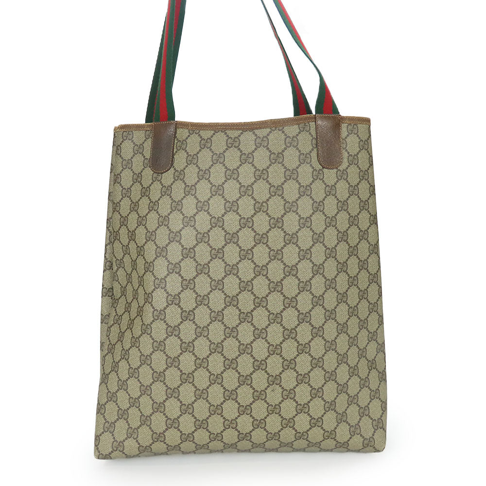 GUCCI Tote Bag 89.02.003 GG Supreme Canvas beige Sherry line unisex(Unisex) Used Authentic