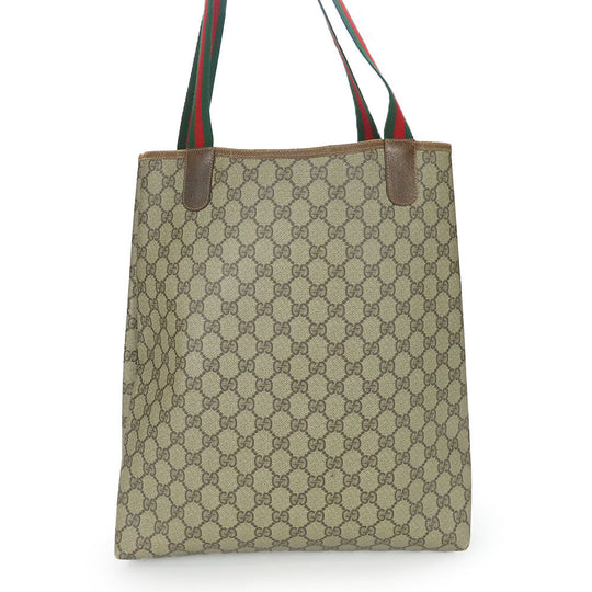 GUCCI Tote Bag 89.02.003 GG Supreme Canvas beige Sherry line unisex(Unisex) Used Authentic