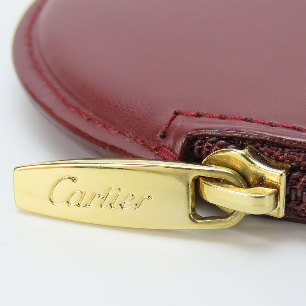 CARTIER Coin case L3000111 Calfskin Bordeaux Must Line Women Used Authentic