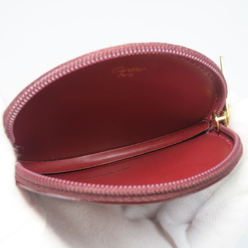 CARTIER Coin case L3000111 Calfskin Bordeaux Must Line Women Used Authentic