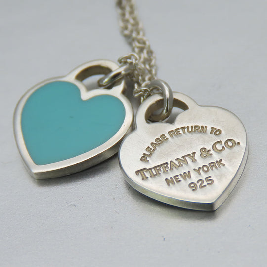 TIFFANY&Co. Necklace Silver925 Silver Double heart Return to Women Used Authentic