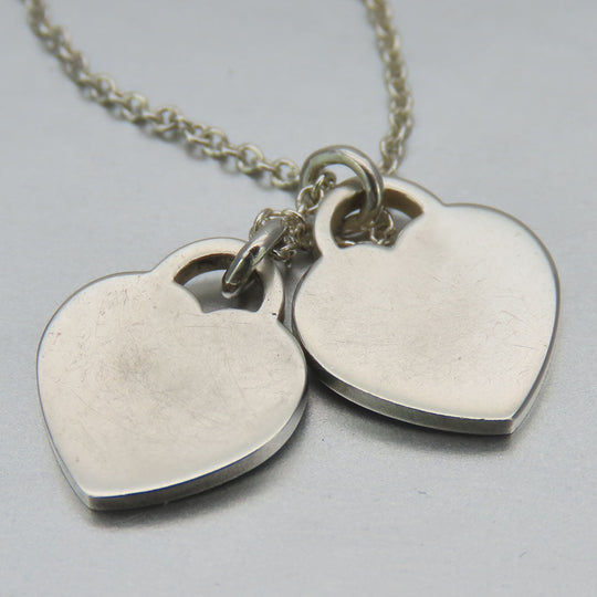 TIFFANY&Co. Necklace Silver925 Silver Double heart Return to Women Used Authentic