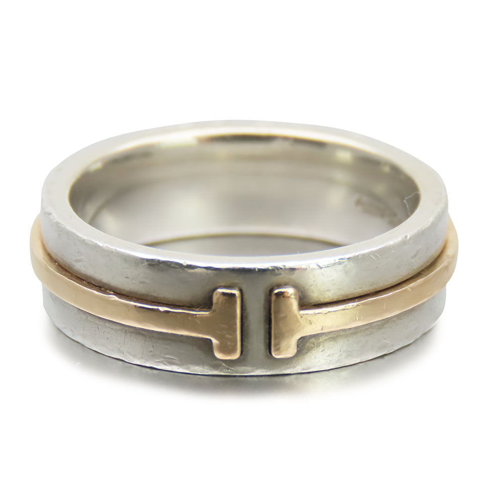 TIFFANY&Co. Ring Silver925, K18 Yellow Gold Silver True Narrow Women Used Authentic