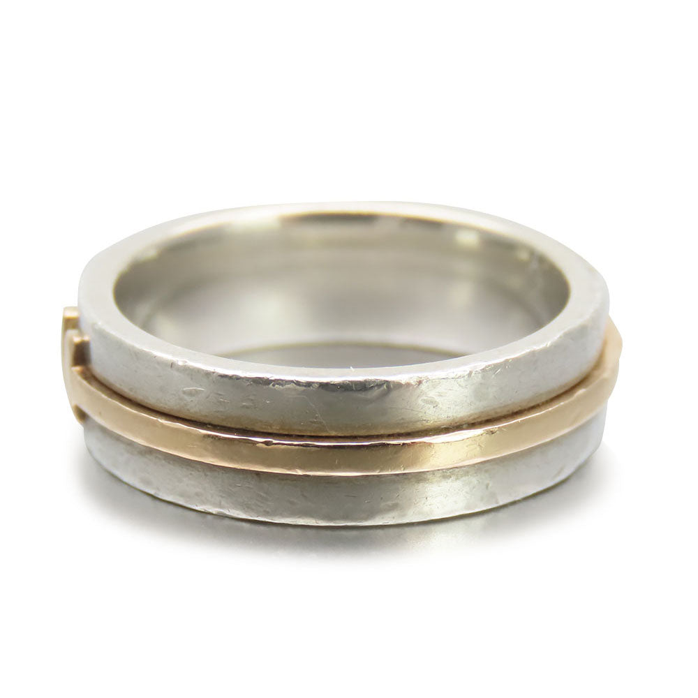 TIFFANY&Co. Ring Silver925, K18 Yellow Gold Silver True Narrow Women Used Authentic