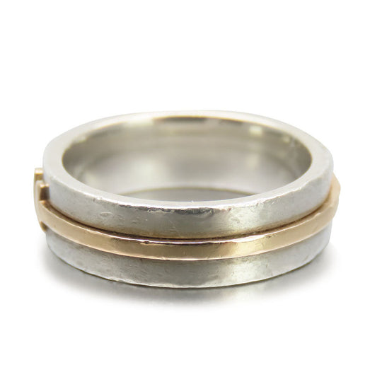 TIFFANY&Co. Ring Silver925, K18 Yellow Gold Silver True Narrow Women Used Authentic