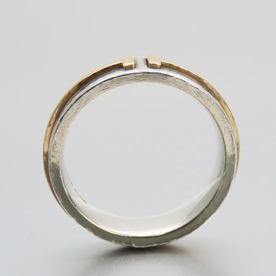 TIFFANY&Co. Ring Silver925, K18 Yellow Gold Silver True Narrow Women Used Authentic