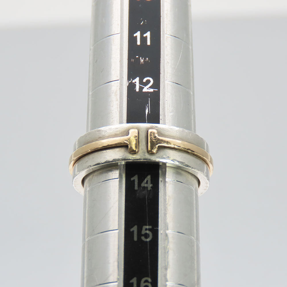 TIFFANY&Co. Ring Silver925, K18 Yellow Gold Silver True Narrow Women Used Authentic