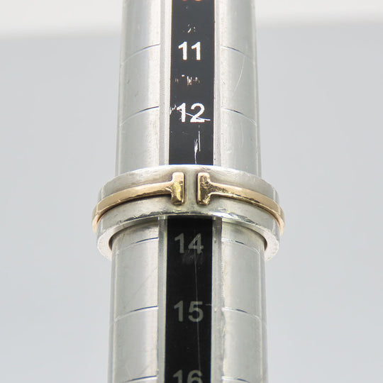 TIFFANY&Co. Ring Silver925, K18 Yellow Gold Silver True Narrow Women Used Authentic