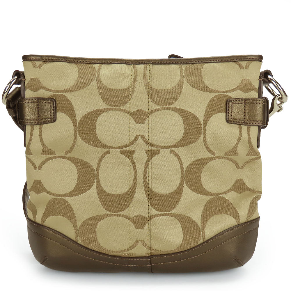 COACH Shoulder Bag F19730 Canvas, Leather Brown Women Used Authentic