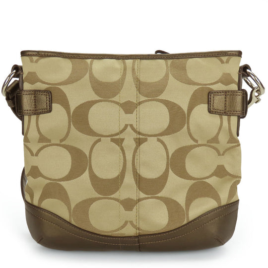 COACH Shoulder Bag F19730 Canvas, Leather Brown Women Used Authentic