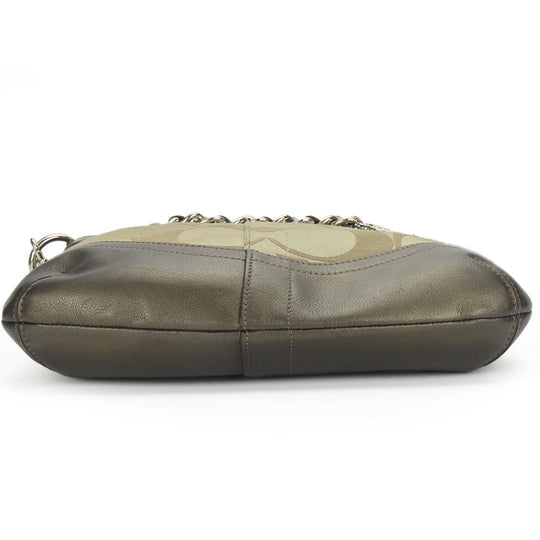 COACH Shoulder Bag F19730 Canvas, Leather Brown Women Used Authentic