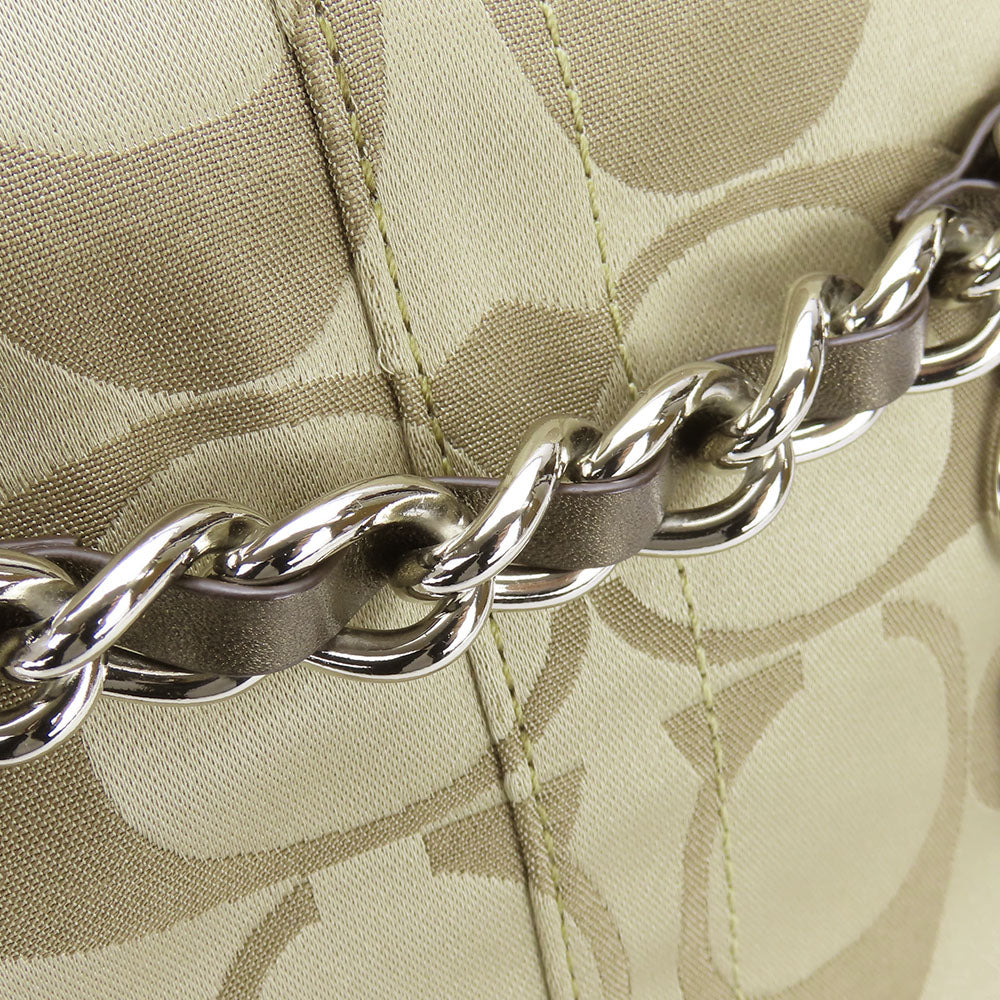 COACH Shoulder Bag F19730 Canvas, Leather Brown Women Used Authentic