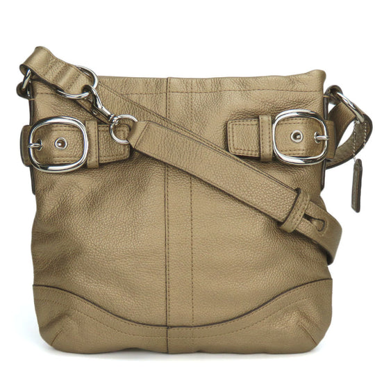 COACH Shoulder Bag F16514 leather gold Women Used Authentic