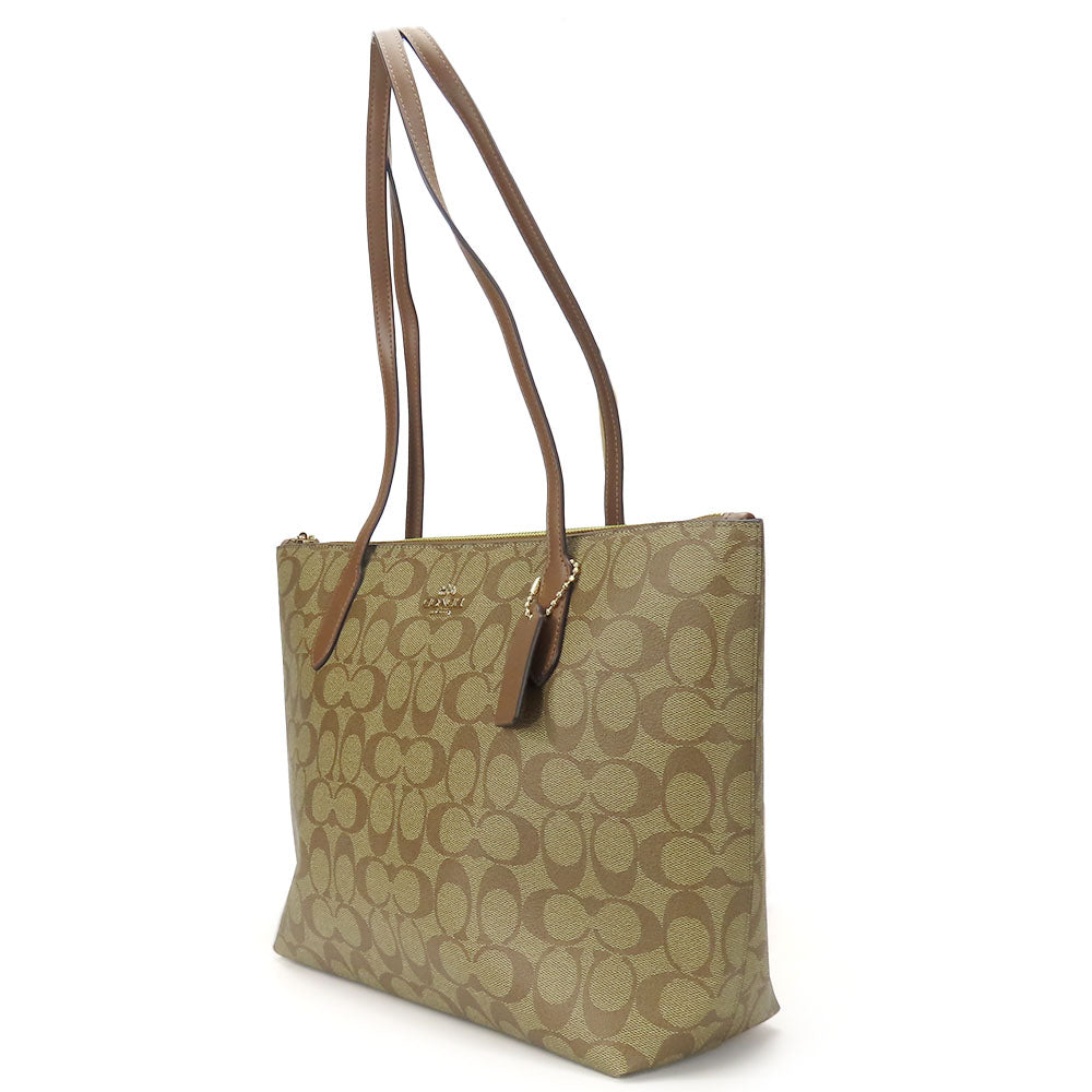 COACH Tote Bag 4455 Leather, PVC Brown Women Used Authentic