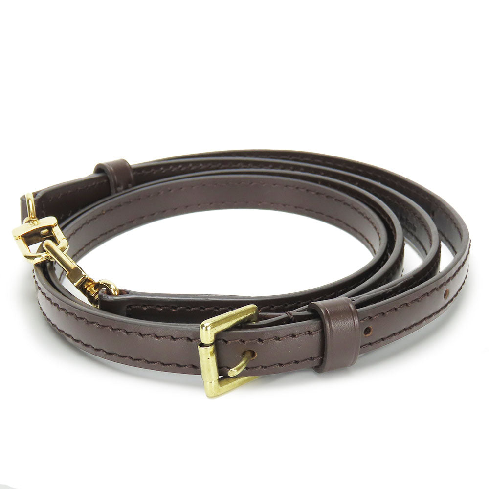 LOUIS VUITTON Shoulder strap leather Brown Women Used Authentic