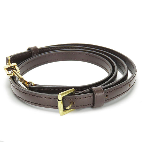 LOUIS VUITTON Shoulder strap leather Brown Women Used Authentic