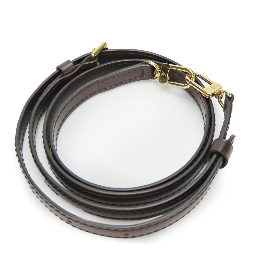 LOUIS VUITTON Shoulder strap leather Brown Women Used Authentic
