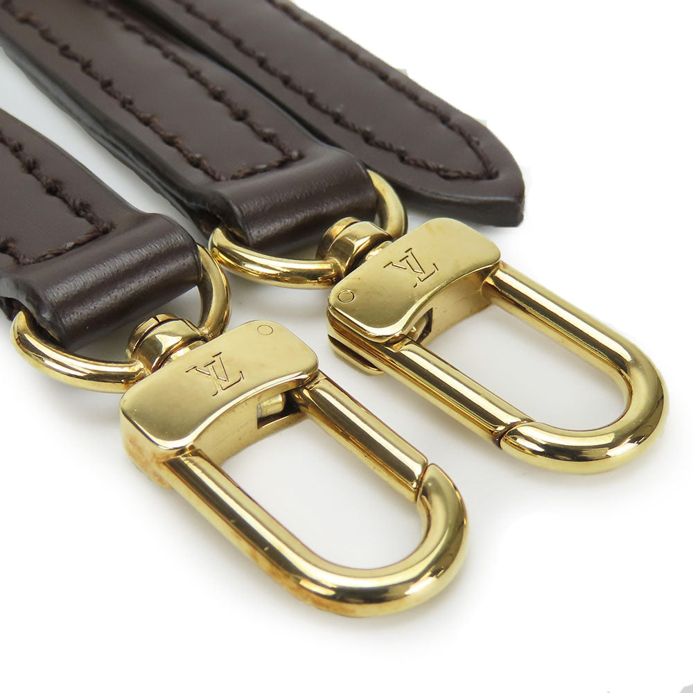 LOUIS VUITTON Shoulder strap leather Brown Women Used Authentic