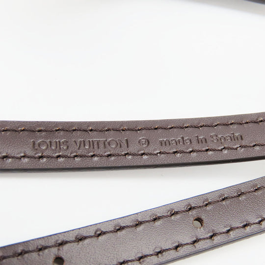 LOUIS VUITTON Shoulder strap leather Brown Women Used Authentic