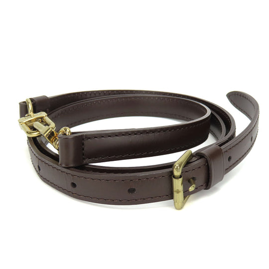 LOUIS VUITTON Shoulder strap leather Brown Women Used Authentic