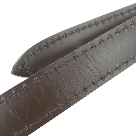 LOUIS VUITTON Shoulder strap leather Brown Women Used Authentic