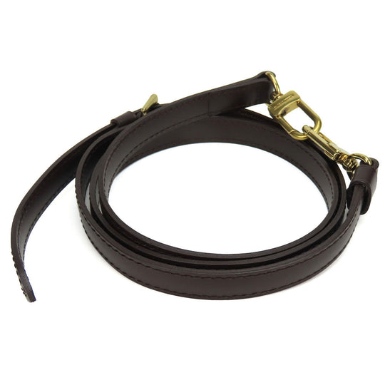 LOUIS VUITTON Shoulder strap leather Brown Women Used Authentic