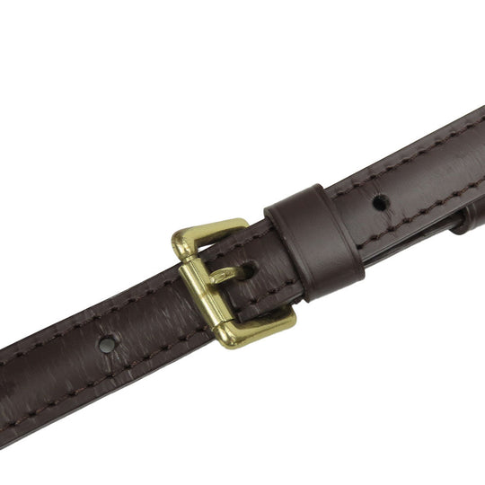 LOUIS VUITTON Shoulder strap leather Brown Women Used Authentic