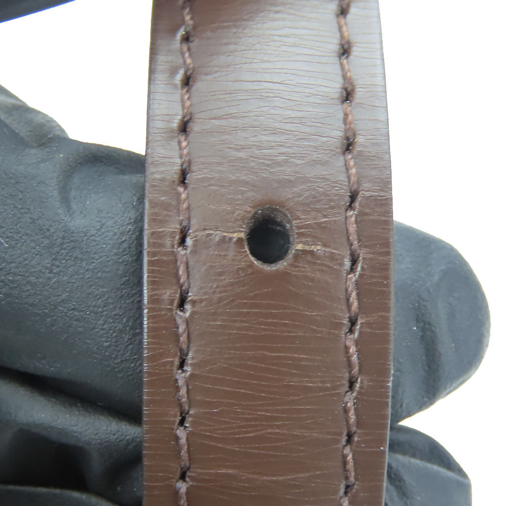 LOUIS VUITTON Shoulder strap leather Brown Women Used Authentic