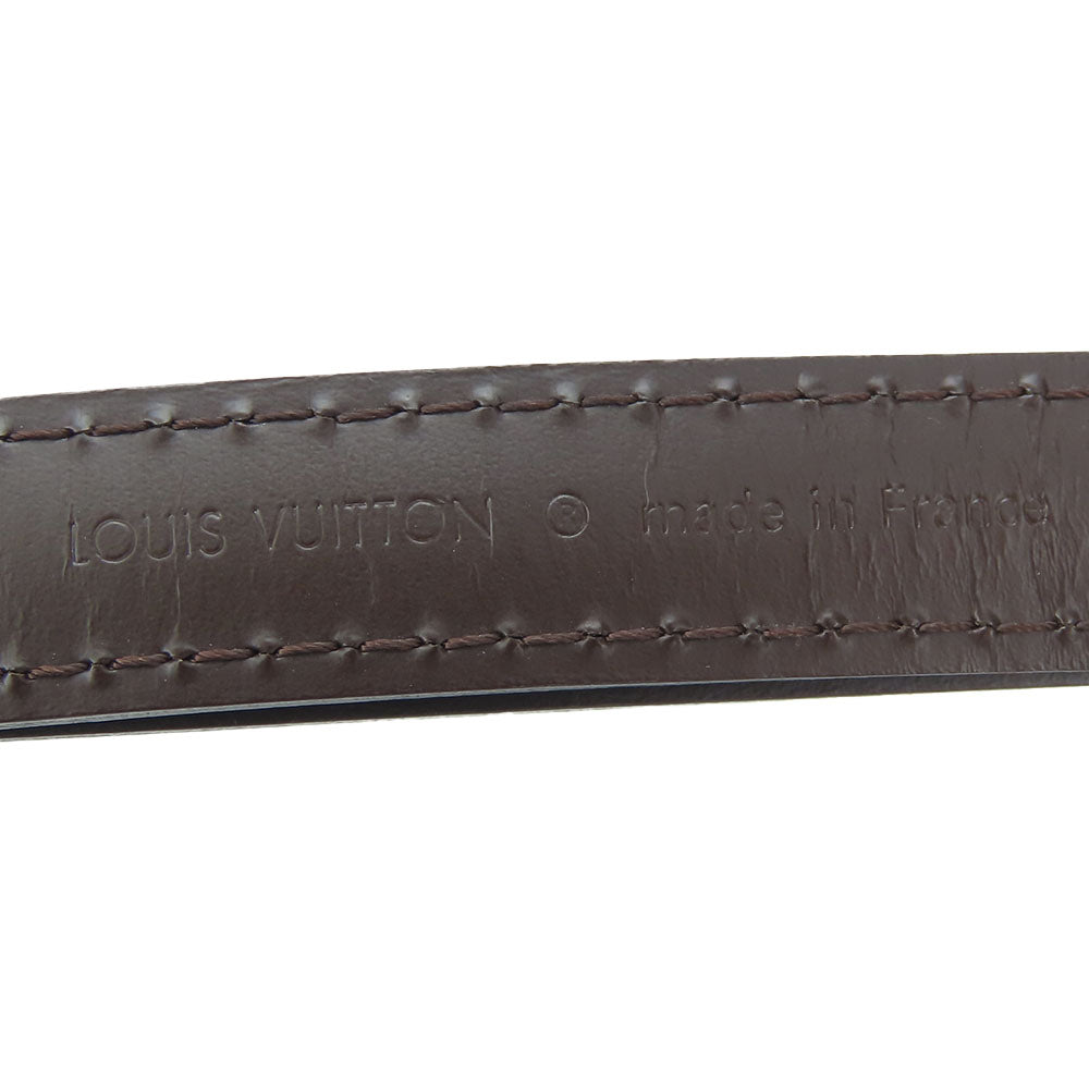LOUIS VUITTON Shoulder strap leather Brown Women Used Authentic