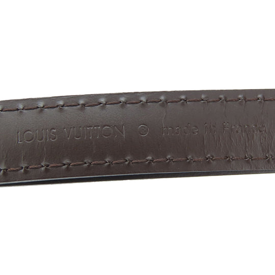 LOUIS VUITTON Shoulder strap leather Brown Women Used Authentic
