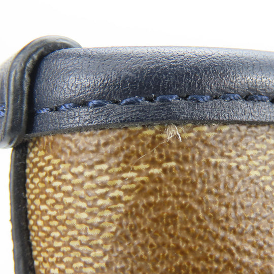 COACH Tote Bag F38405 Leather, PVC coated canvas Brown Varsity Stripes Women Used Authentic