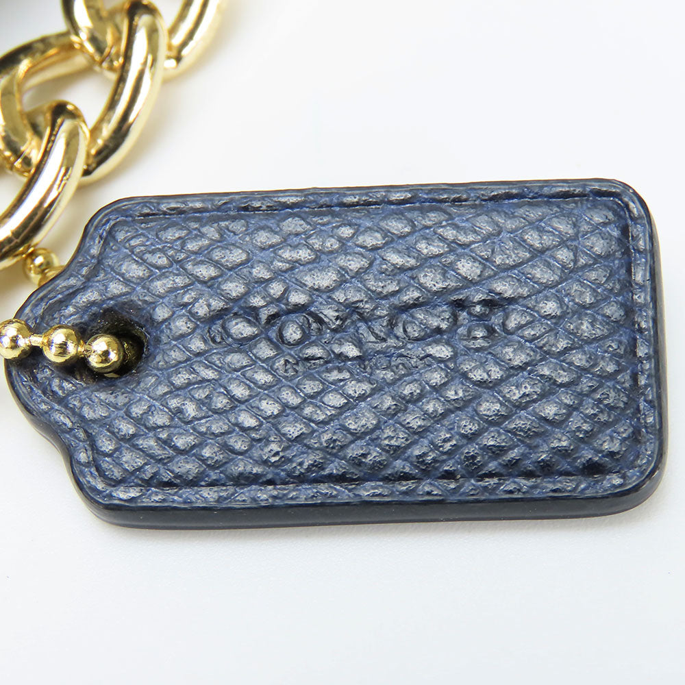 COACH Shoulder Bag F53140 leather Navy Studs Women Used Authentic