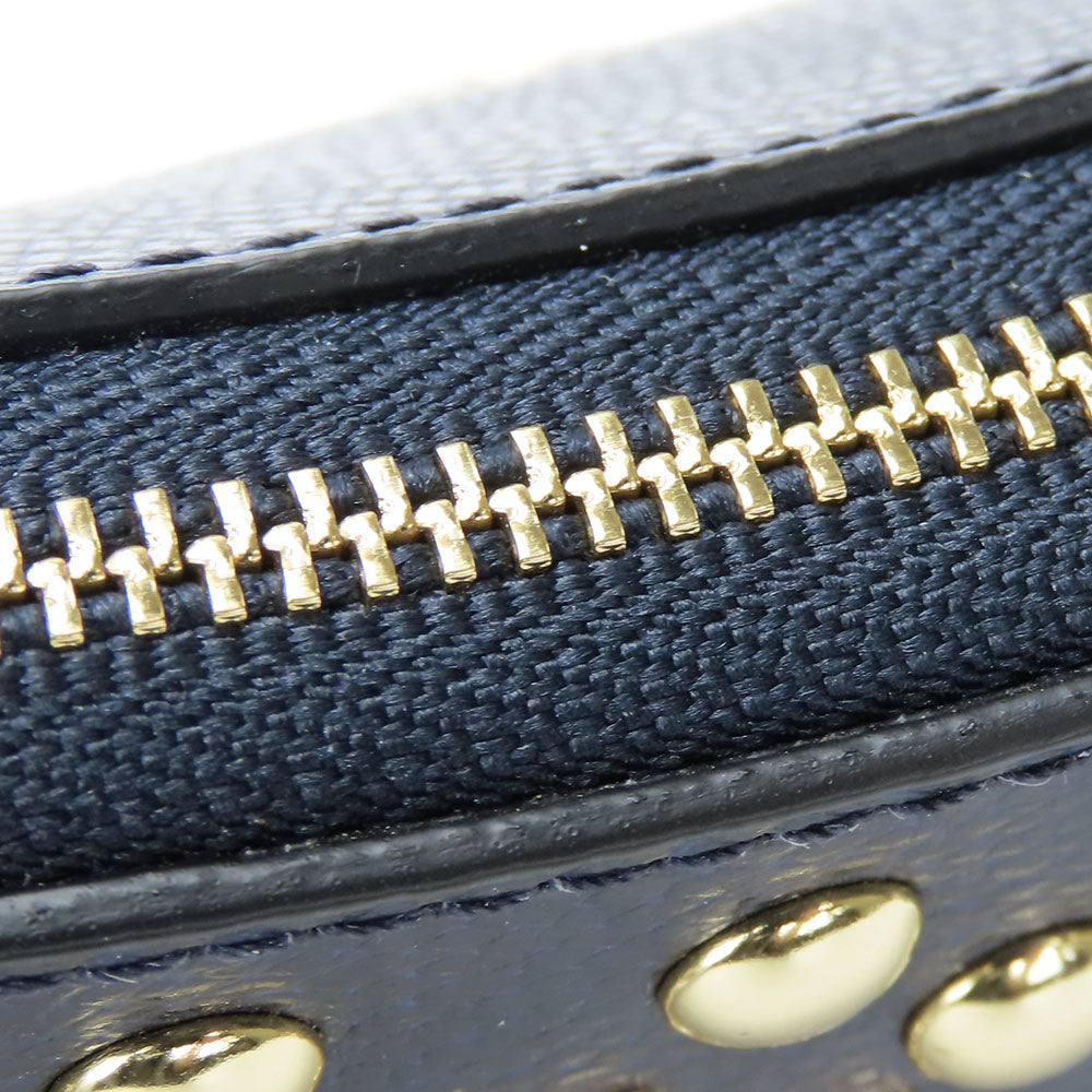 COACH Shoulder Bag F53140 leather Navy Studs Women Used Authentic