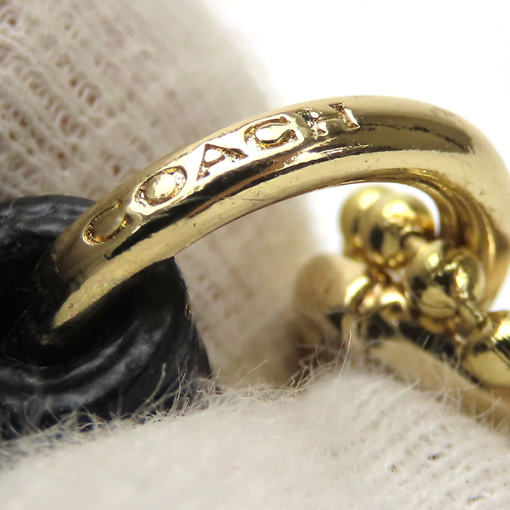 COACH Shoulder Bag F53140 leather Navy Studs Women Used Authentic