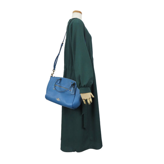 COACH Handbag 79316 leather blue Ellis Satchel Women Used Authentic