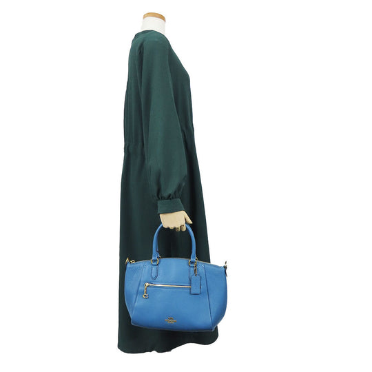COACH Handbag 79316 leather blue Ellis Satchel Women Used Authentic