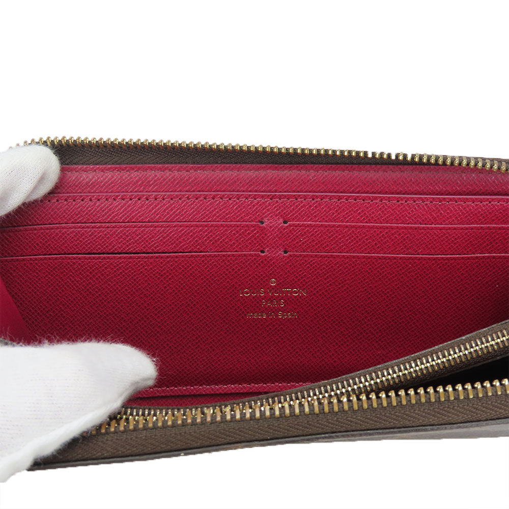 LOUIS VUITTON Long Wallet Purse M60742 Monogram Fuchsia Portefeuille Clemence Women Used Authentic