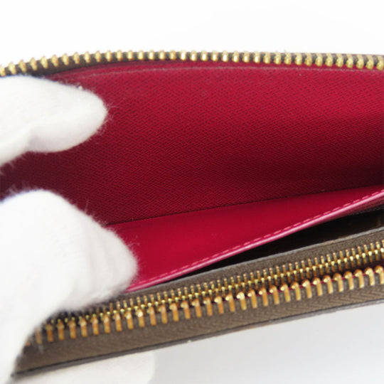 LOUIS VUITTON Long Wallet Purse M60742 Monogram Fuchsia Portefeuille Clemence Women Used Authentic