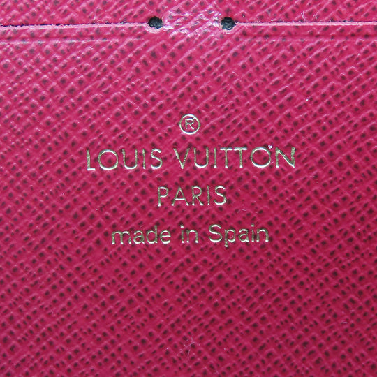 LOUIS VUITTON Long Wallet Purse M60742 Monogram Fuchsia Portefeuille Clemence Women Used Authentic