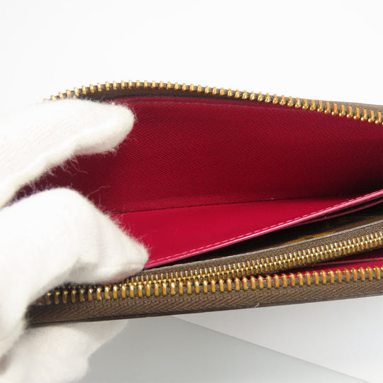 LOUIS VUITTON Long Wallet Purse M60742 Monogram Fuchsia Portefeuille Clemence Women Used Authentic