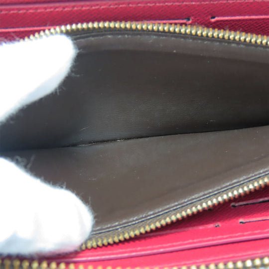 LOUIS VUITTON Long Wallet Purse M60742 Monogram Fuchsia Portefeuille Clemence Women Used Authentic