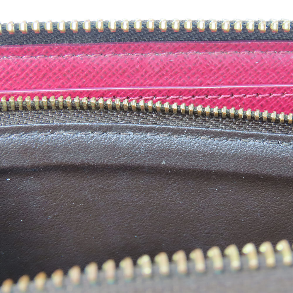 LOUIS VUITTON Long Wallet Purse M60742 Monogram Fuchsia Portefeuille Clemence Women Used Authentic