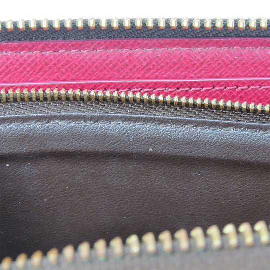LOUIS VUITTON Long Wallet Purse M60742 Monogram Fuchsia Portefeuille Clemence Women Used Authentic