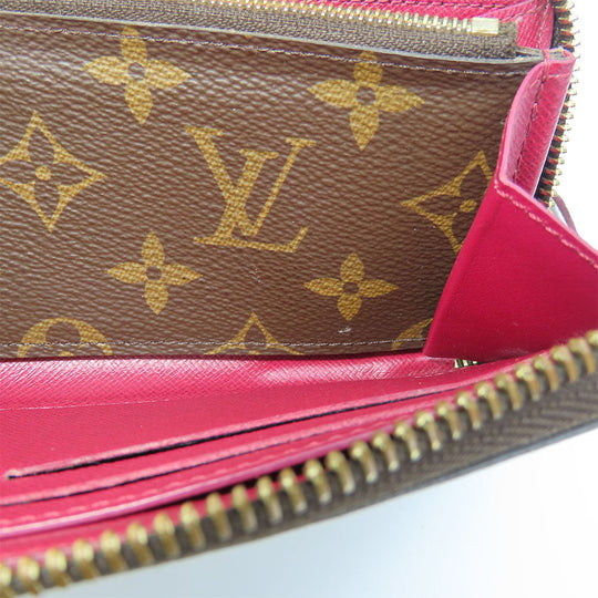 LOUIS VUITTON Long Wallet Purse M60742 Monogram Fuchsia Portefeuille Clemence Women Used Authentic