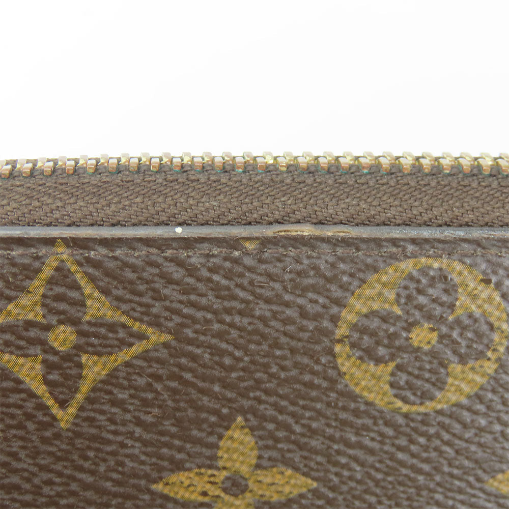 LOUIS VUITTON Long Wallet Purse M60742 Monogram Fuchsia Portefeuille Clemence Women Used Authentic