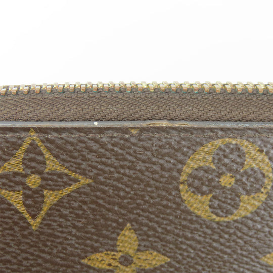 LOUIS VUITTON Long Wallet Purse M60742 Monogram Fuchsia Portefeuille Clemence Women Used Authentic