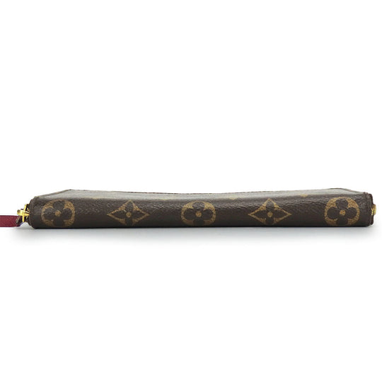 LOUIS VUITTON Long Wallet Purse M60742 Monogram Fuchsia Portefeuille Clemence Women Used Authentic
